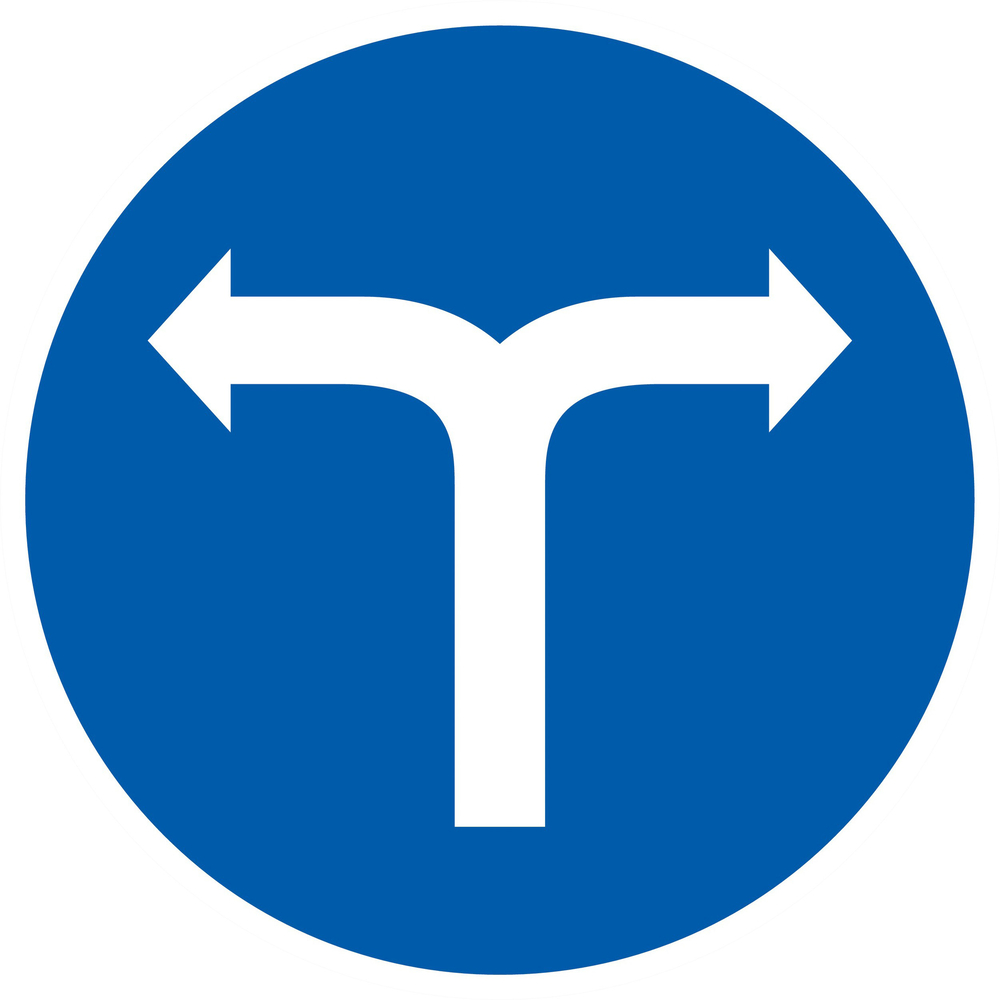 Panneau adhésif VIRAGE A DROITE OU A GAUCHE Ø300MM TALIAPLAST - 722581