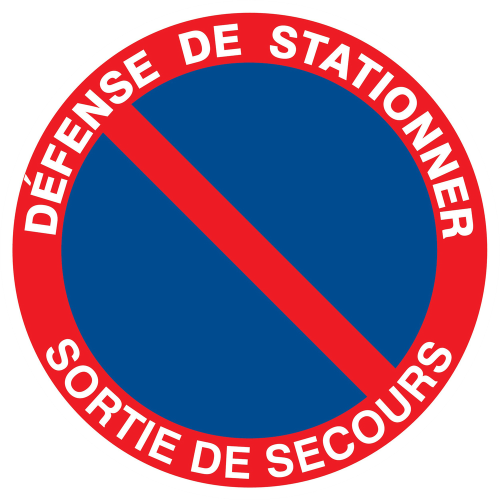 Panneau adhésif DEFENSE DE STATIONNER SORTIE DE SECOURS Ø420MM TALIAPLAST - 723210