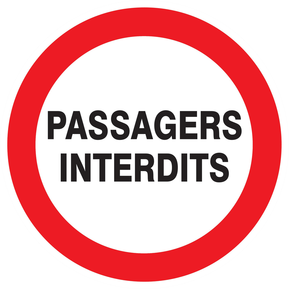 Panneau adhésif PASSAGERS INTERDITS Ø420MM TALIAPLAST - 723231