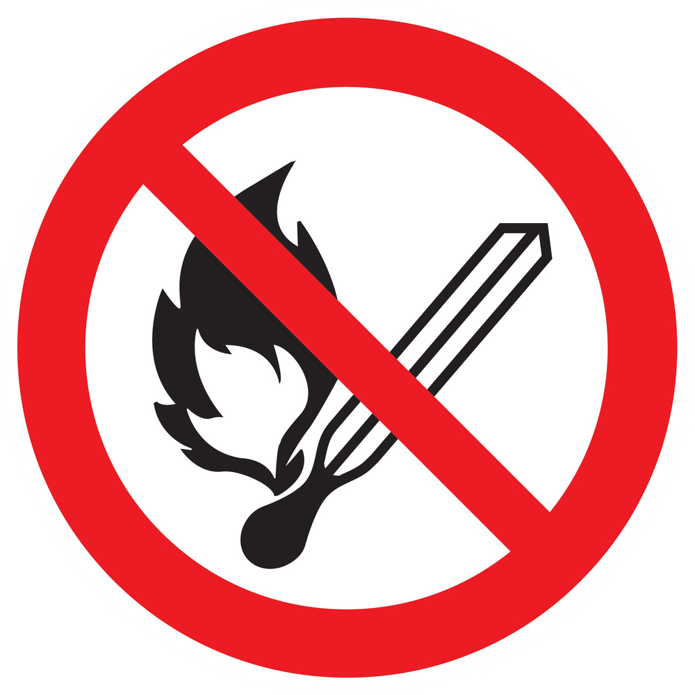 Panneau adhésif FLAMMES NUES INTERDITES Ø420MM TALIAPLAST - 723246