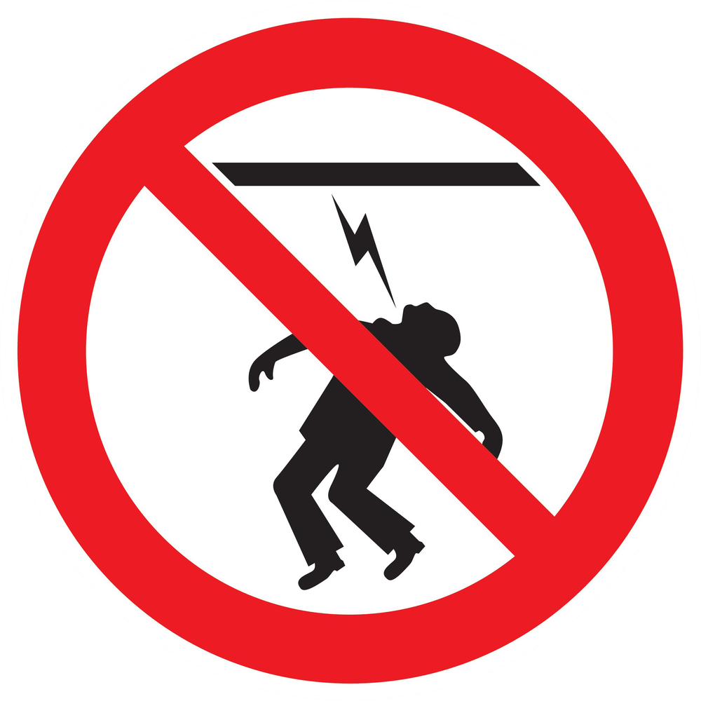 Panneau adhésif HAUTE TENSION DEFENSE DE TOUCHER Ø420MM TALIAPLAST - 723254