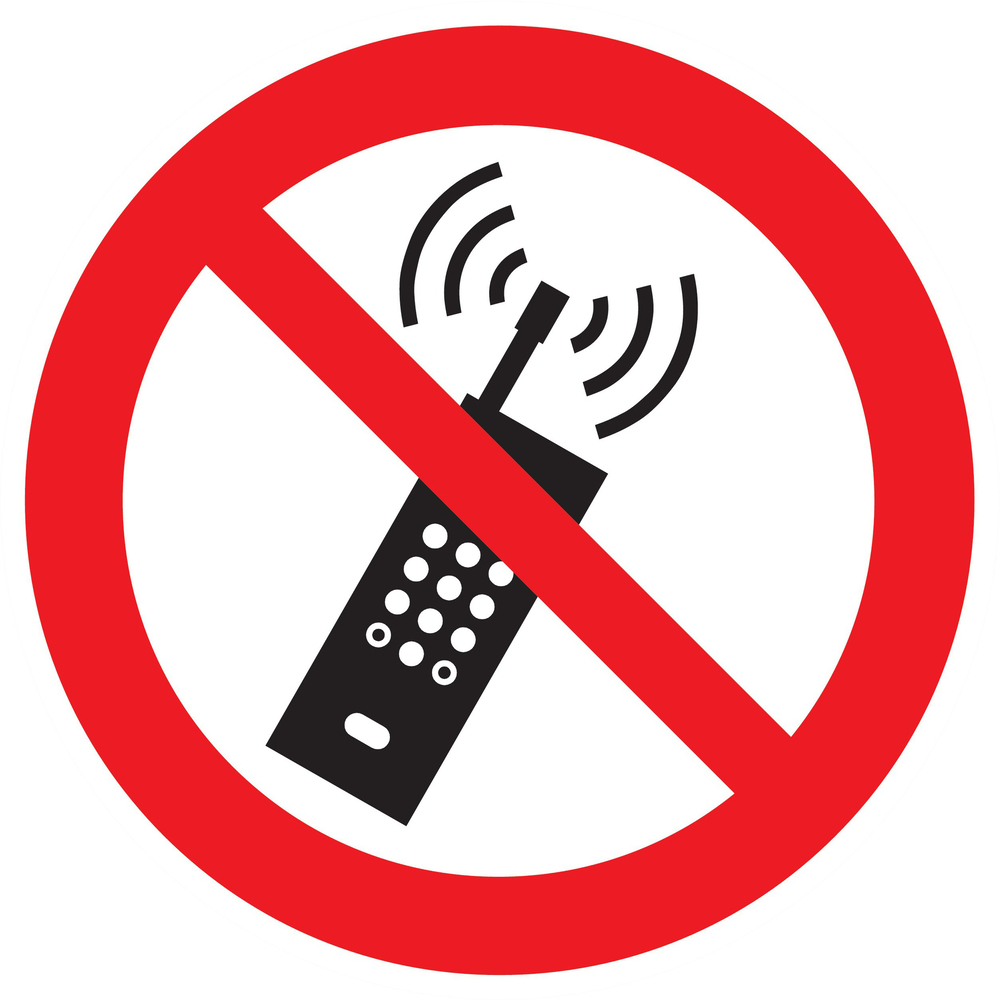 Panneau adhésif INTERDICTION D'ACTIVER DES TELEPHONES MOBILES Ø420MM TALIAPLAST - 723255