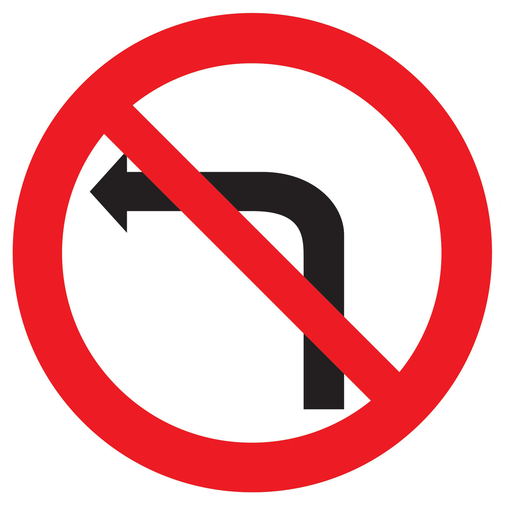 Panneau adhésif INTERDIT DE TOURNER A GAUCHE Ø420MM TALIAPLAST - 723271