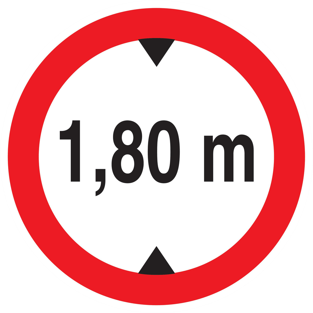 Panneau adhésif INTERDIT AUX VEHICULES DE PLUS DE 1.80M DE HAUT D.420mm TALIAPLAST - 723272