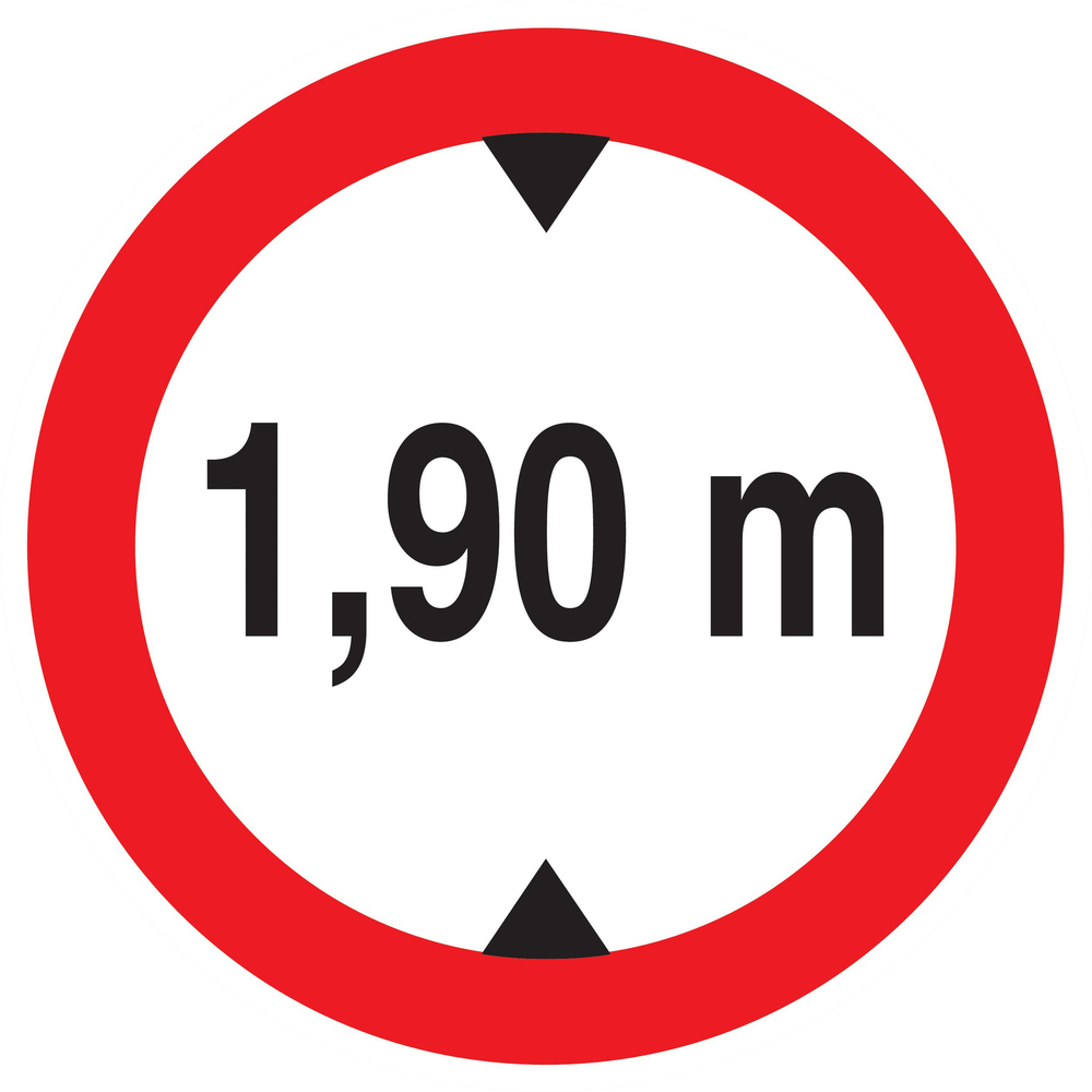 Panneau adhésif INTERDIT AUX VEHICULES DE PLUS DE 1.90M DE HAUT D.420mm TALIAPLAST - 723273