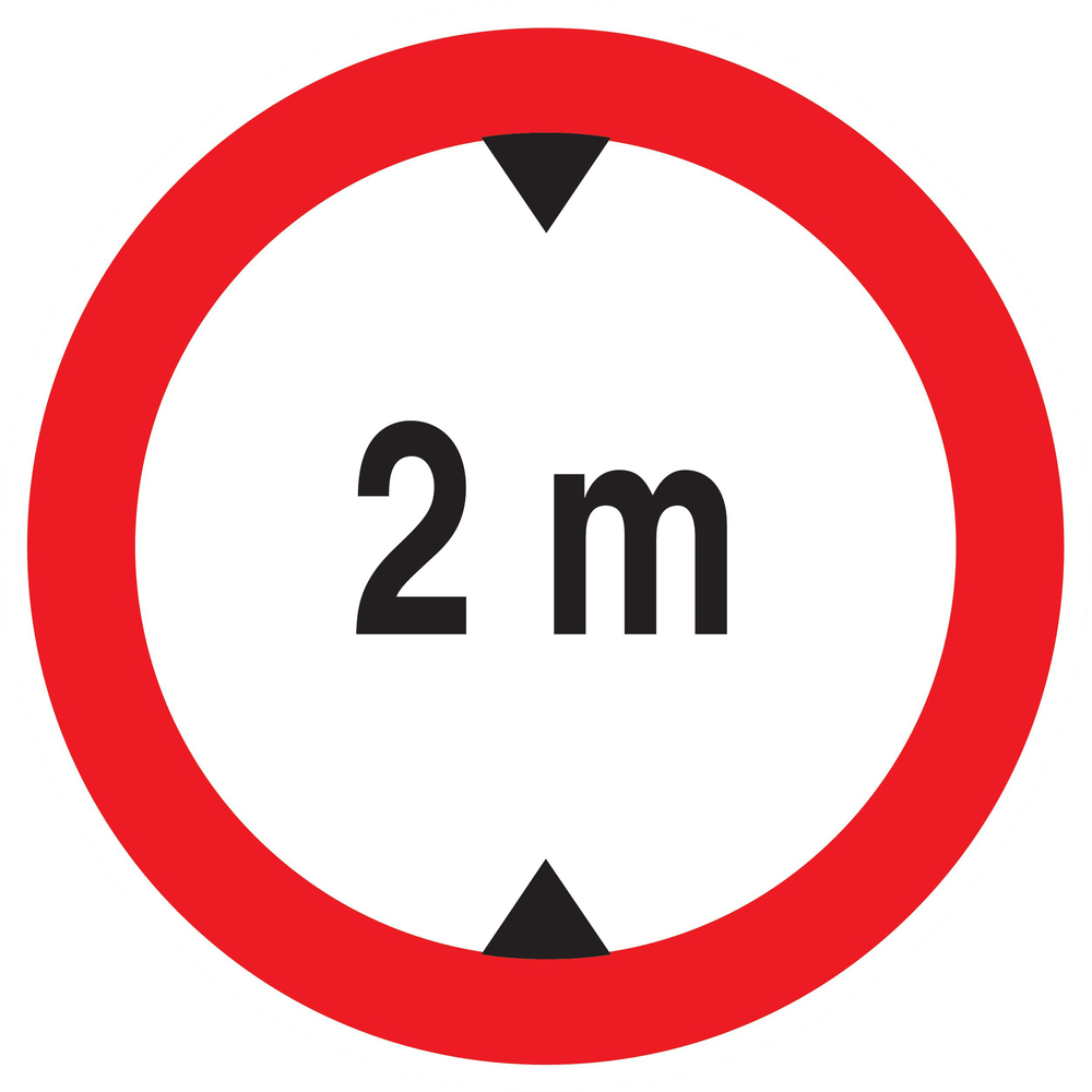 Panneau adhésif INTERDIT AUX VEHICULES DE PLUS DE 2.00M DE HAUT D.420mm TALIAPLAST - 723274