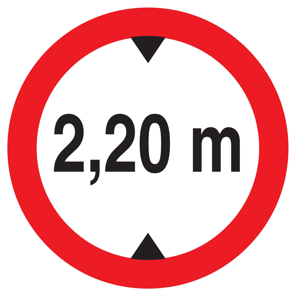 Panneau adhésif INTERDIT AUX VEHICULES DE PLUS DE 2.20M DE HAUT D.420mm TALIAPLAST - 723275