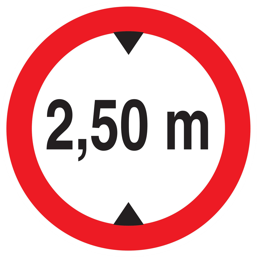 Panneau adhésif INTERDIT AUX VEHICULES DE PLUS DE 2.50M DE HAUT D.420mm TALIAPLAST - 723276