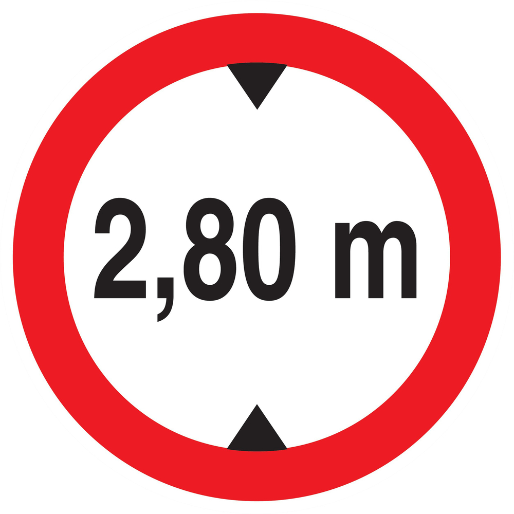 Panneau adhésif INTERDIT AUX VEHICULES DE PLUS DE 2.80M DE HAUT D.420mm TALIAPLAST - 723277