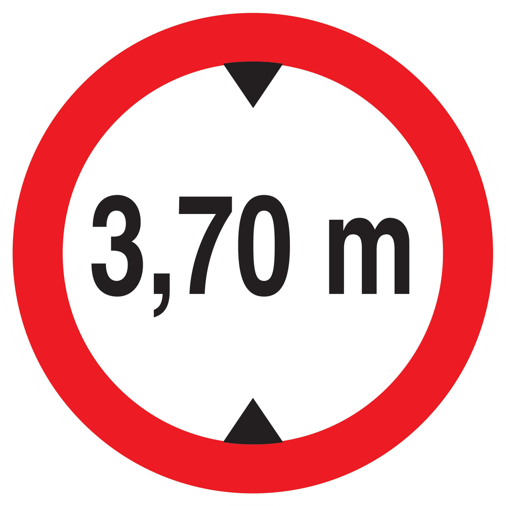 Panneau adhésif INTERDIT AUX VEHICULES DE PLUS DE 3.70M DE HAUT D.420mm TALIAPLAST - 723278