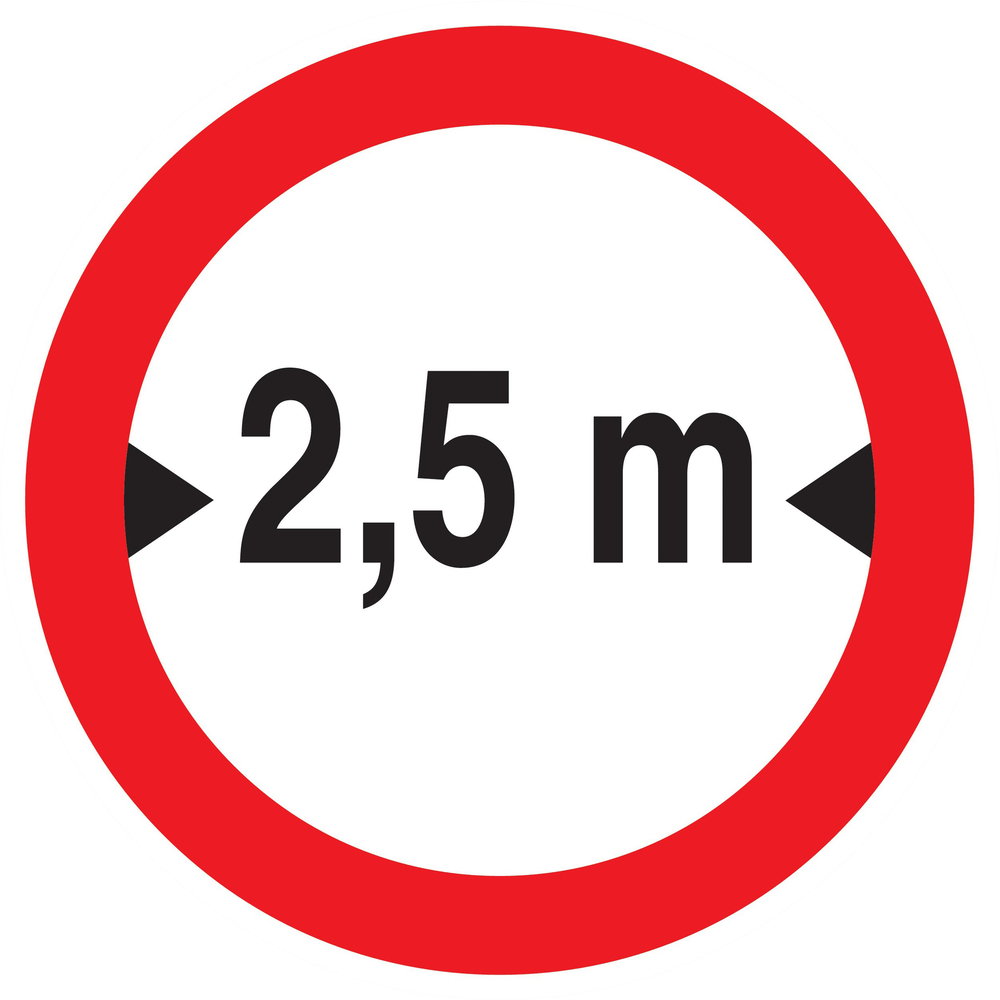 Panneau adhésif INTERDIT AUX VEHICULES DE PLUS DE 2.50M DE LARGE D420mm TALIAPLAST - 723279