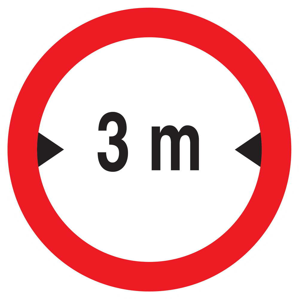 Panneau adhésif INTERDIT AUX VEHICULES DE PLUS DE 3.00M DE LARGE D420mm TALIAPLAST - 723280