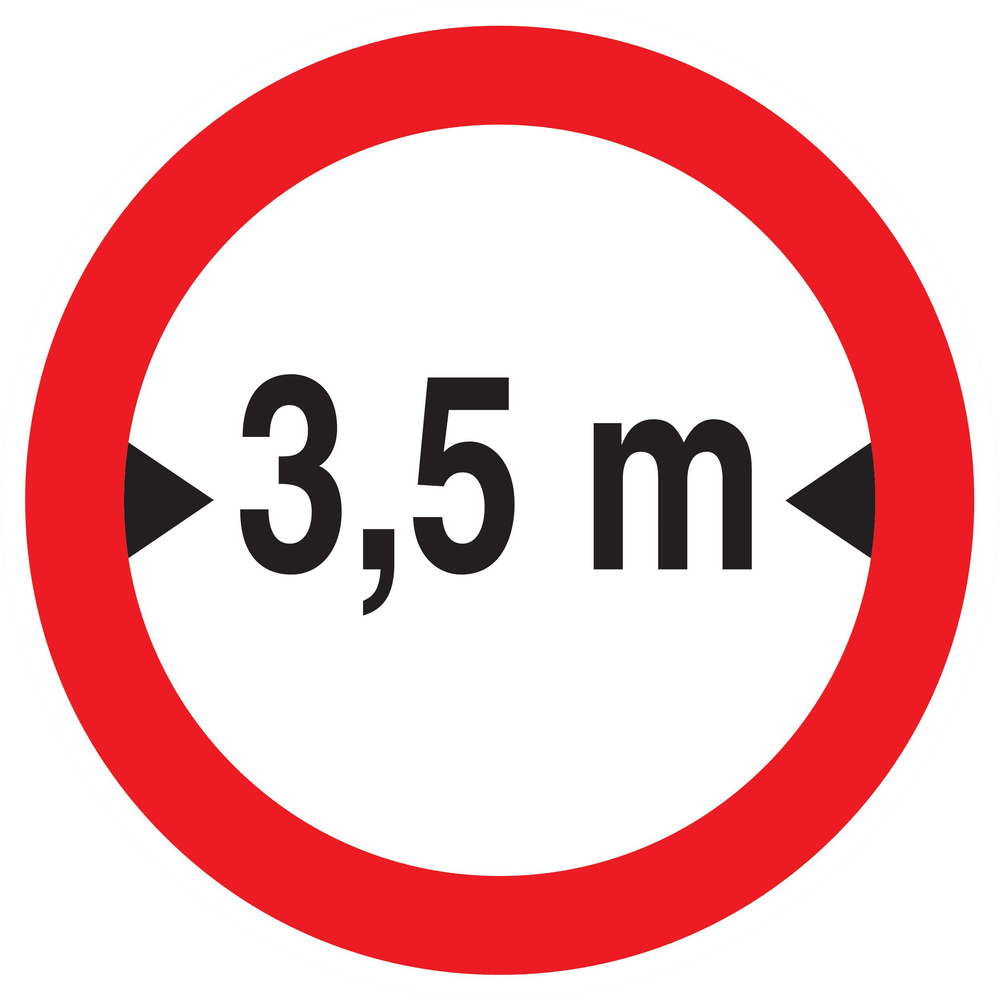 Panneau adhésif INTERDIT AUX VEHICULES DE PLUS DE 3.50M DE LARGE D420mm TALIAPLAST - 723281