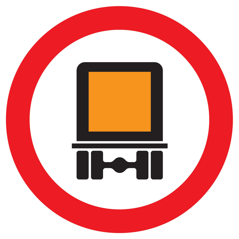 Panneau adhésif INTERDIT AUX TRANSPORTS DE MATIERES DANGEREUSES D.420mm TALIAPLAST - 723285