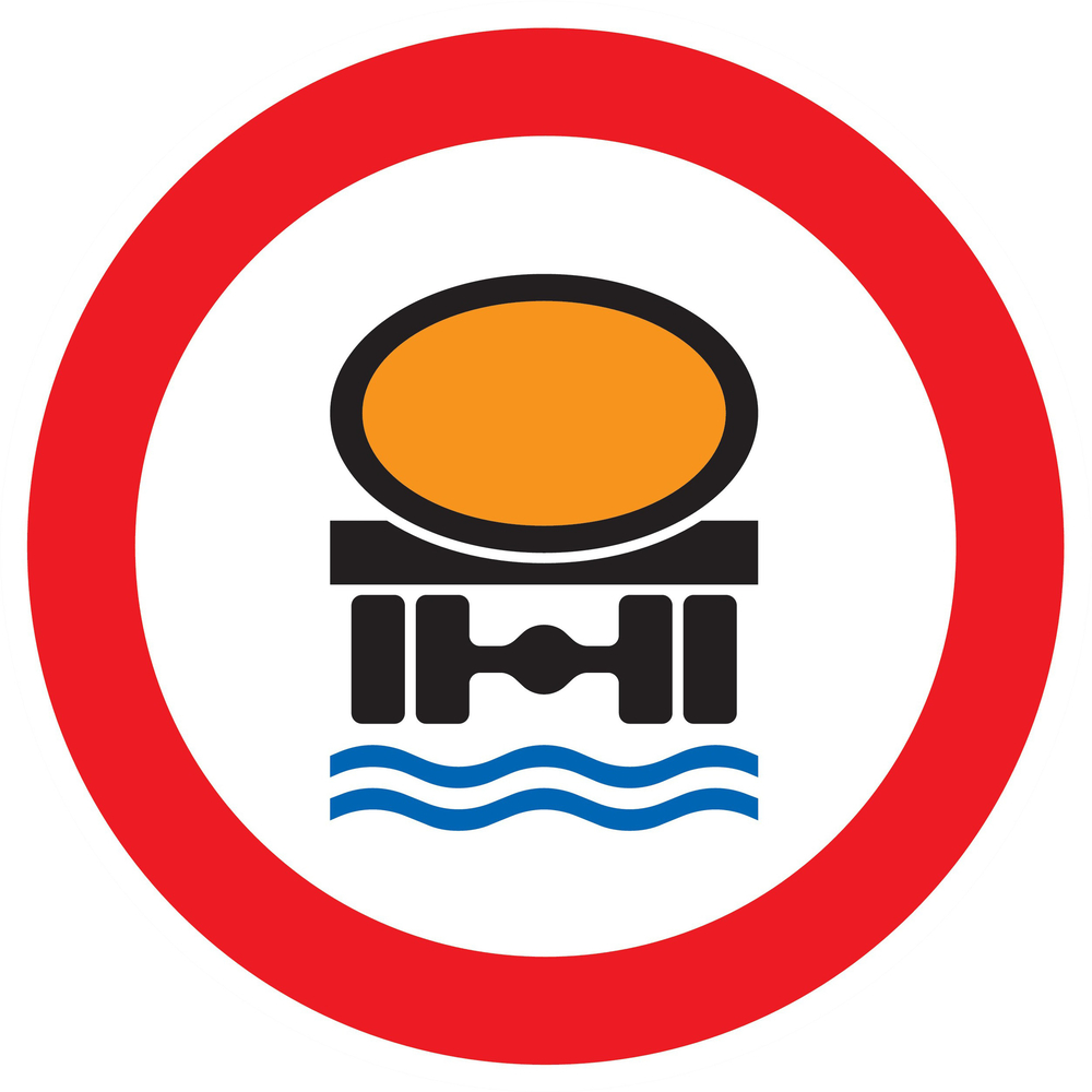 Panneau adhésif INTERDIT TRANSPORT PROØ POLLUANTS LES EAUX Ø420MM TALIAPLAST - 723286