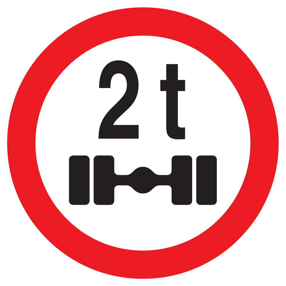 Panneau adhésif INTERDIT VEHICULES PESANT S/UN ESSIEU + DE 2 T. D.420mm TALIAPLAST - 723288