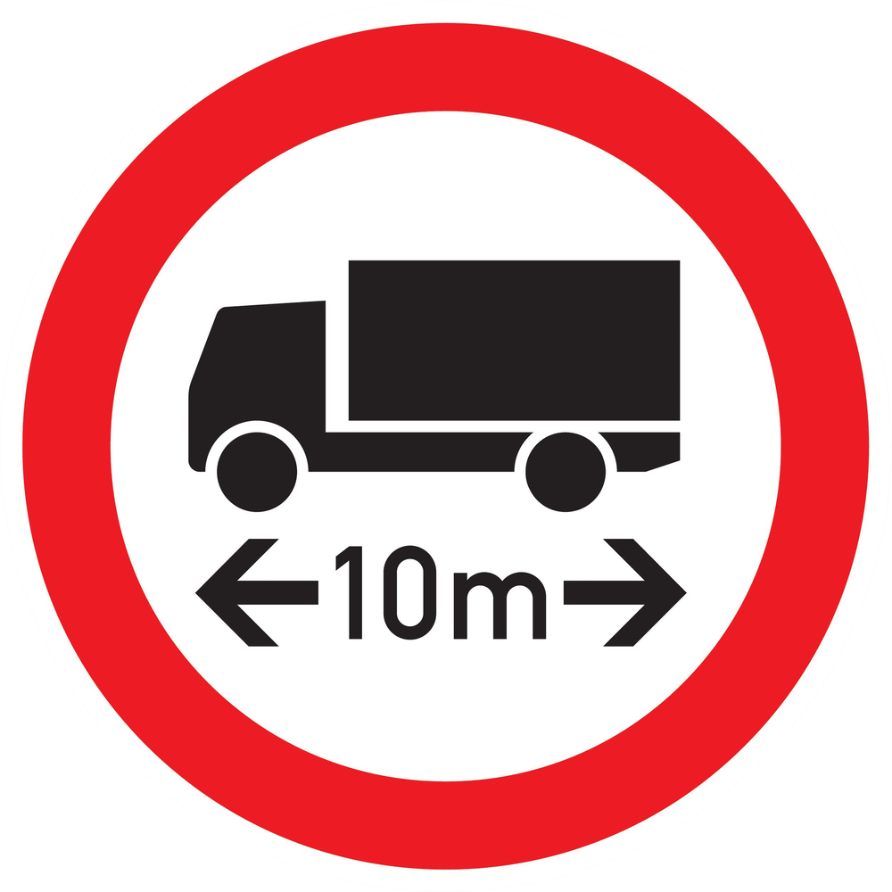 PANNEAU EN VYNIL ADHESIF INTERDIT AUX VEHICULES DE PLUS DE 10M DE LONG Ø420MM TALIAPLAST - 723289