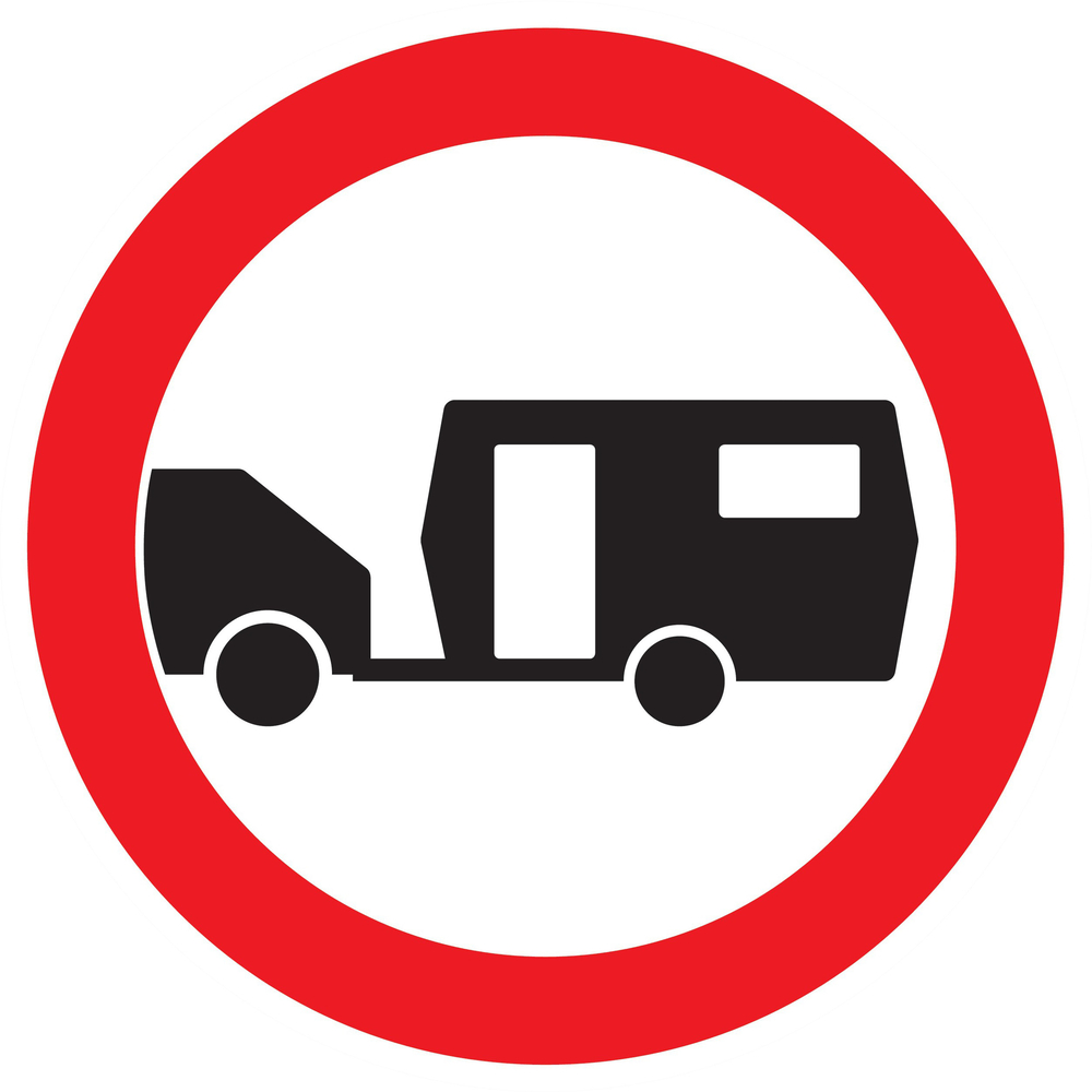 Panneau adhésif INTERDIT AUX CARAVANES Ø420MM TALIAPLAST - 723290