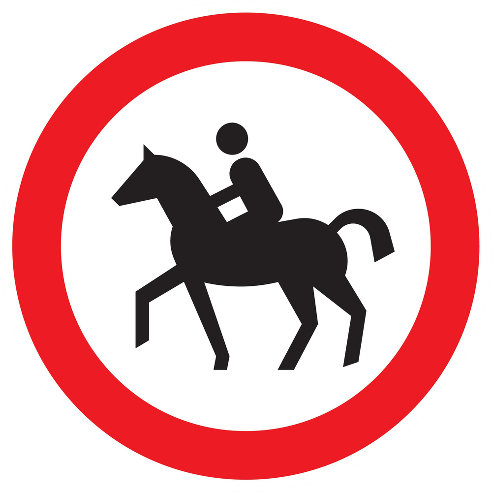 Panneau adhésif INTERDIT AUX CAVALIERS Ø420MM TALIAPLAST - 723291