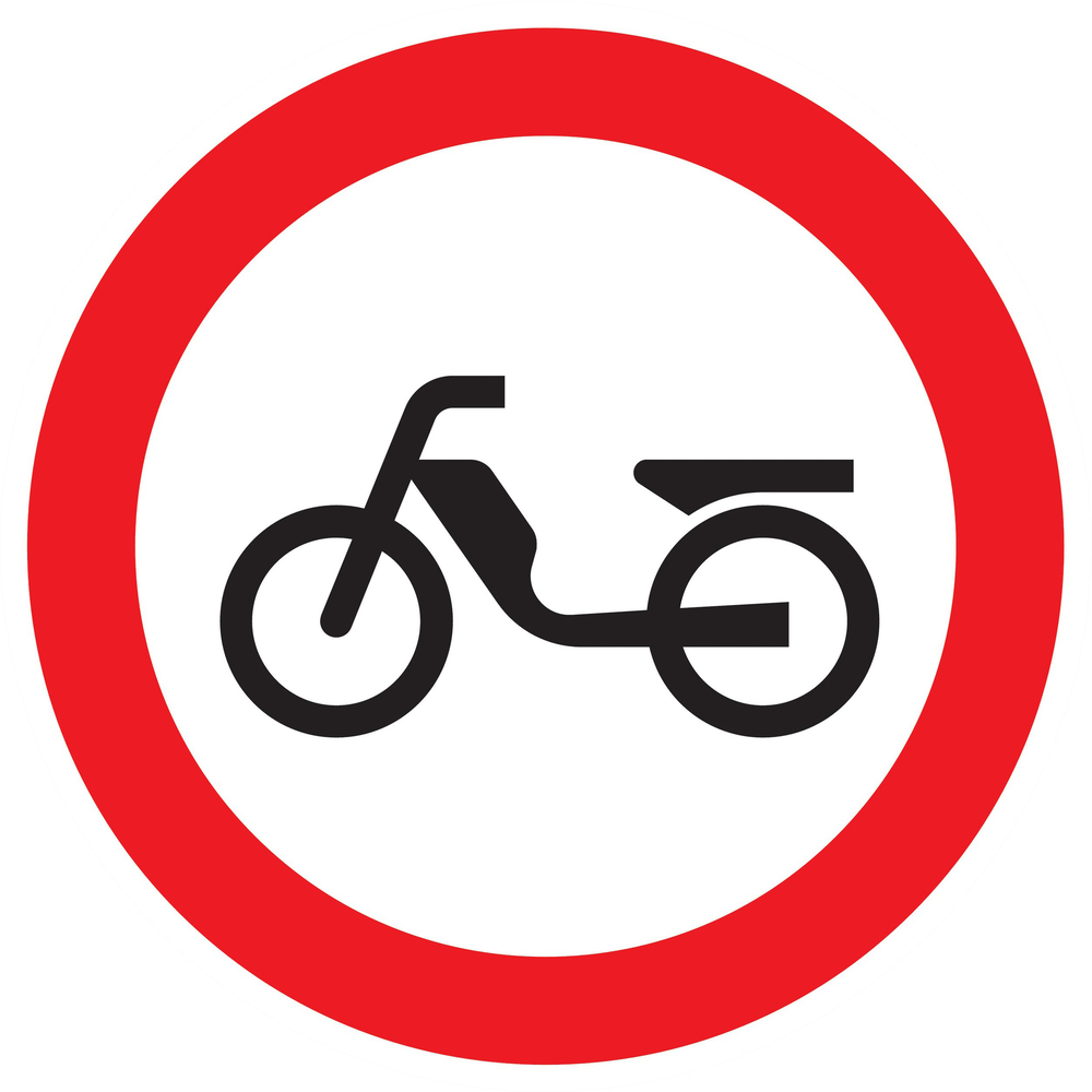 Panneau adhésif INTERDIT AUX CYCLOMOTEURS Ø420MM TALIAPLAST - 723292