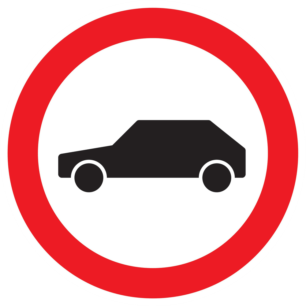 Panneau adhésif INTERDIT AUX VEHICULES Ø420MM TALIAPLAST - 723297