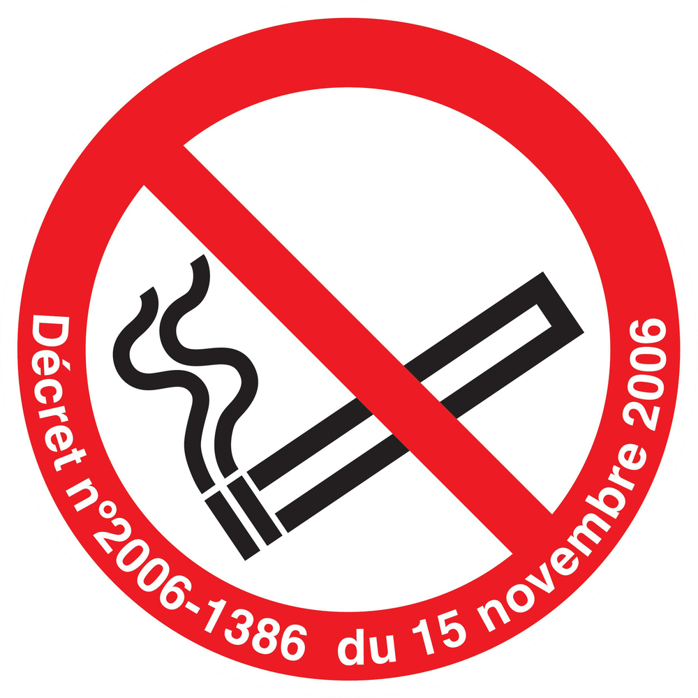 Panneau adhésif INTERDICTION DE FUMER (DECRET DU 15/11/2006) Ø420MM TALIAPLAST - 723302