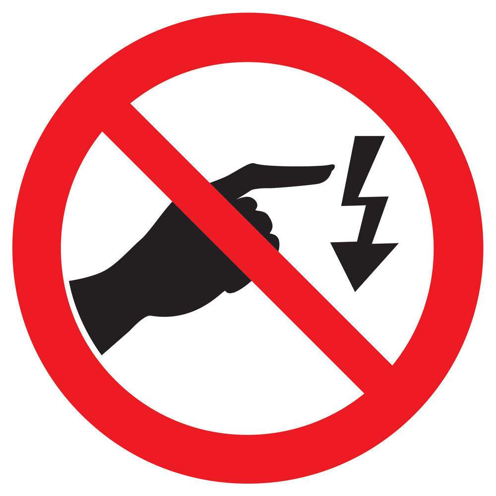 Panneau adhésif INTERDIT DE TOUCHER, RISQUE D'ELECTROCUTION Ø420MM TALIAPLAST - 723325