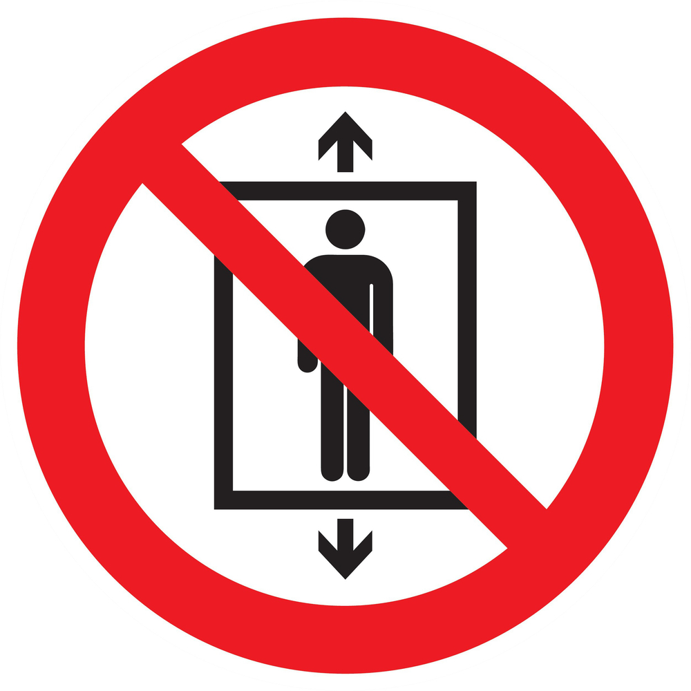 Panneau adhésif NE PAS UTILISER CET ASCENSEUR P/ DES PERSONNES D.420mm TALIAPLAST - 723326