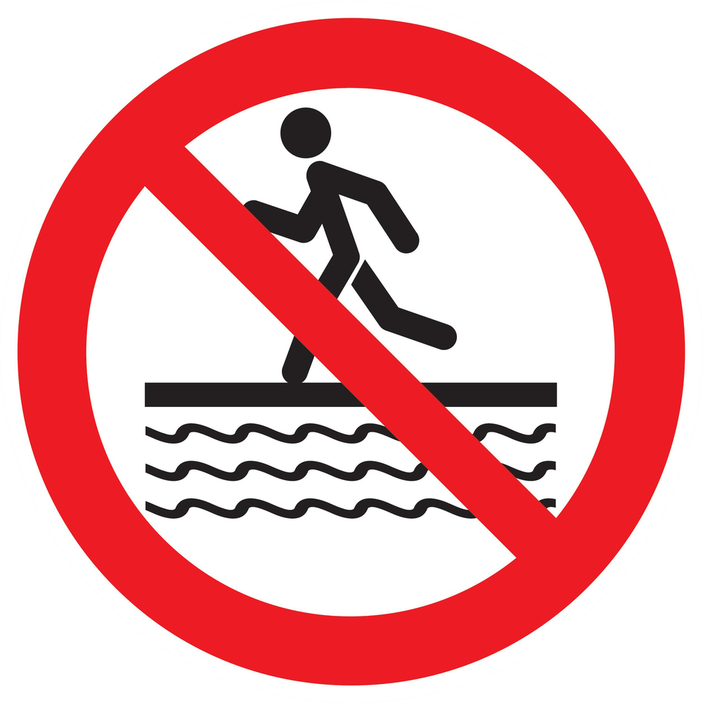 Panneau adhésif INTERDIT DE COURIR A PROXIMITE DU BASSIN Ø420MM TALIAPLAST - 723338