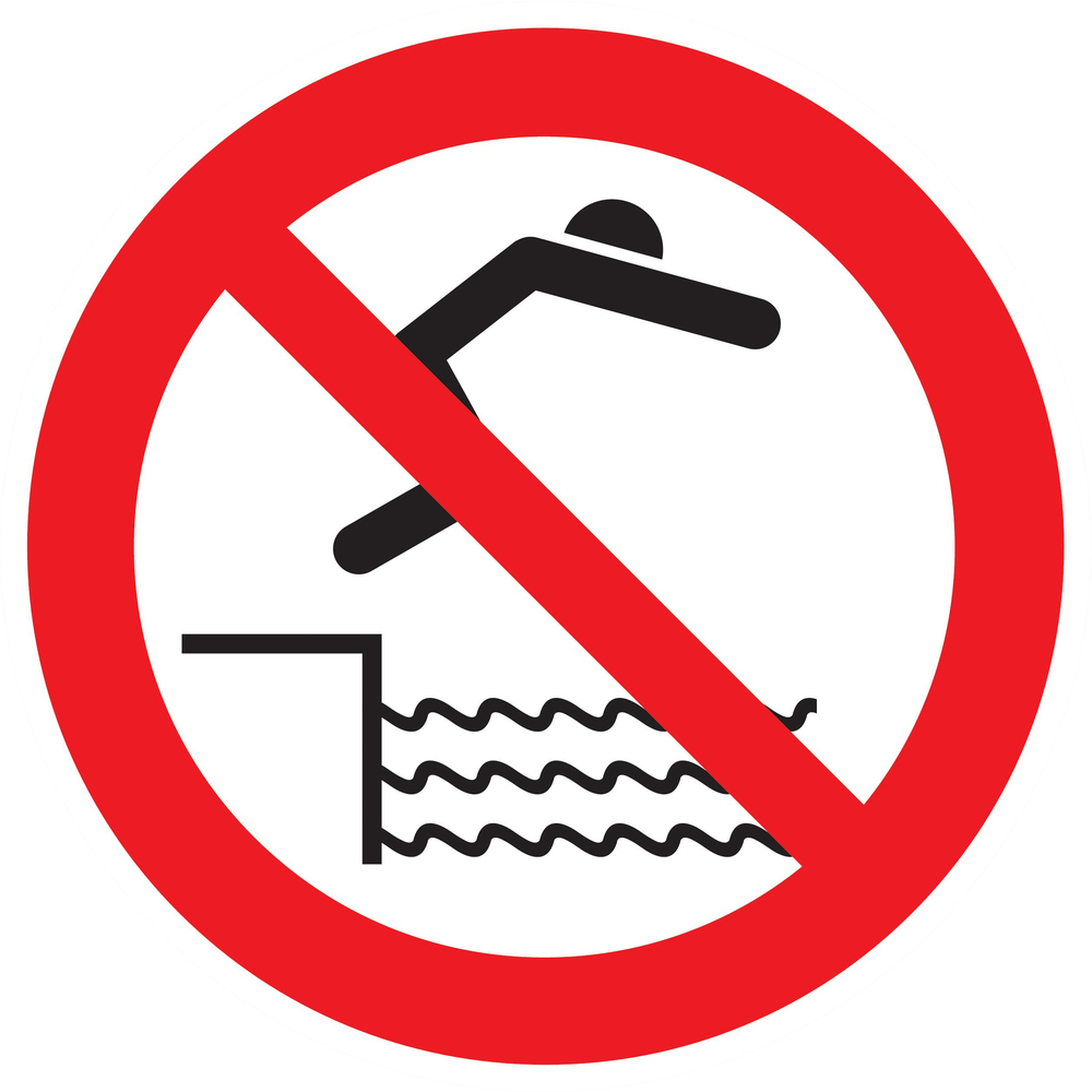 Panneau adhésif INTERDIT DE PLONGER Ø420MM TALIAPLAST - 723339