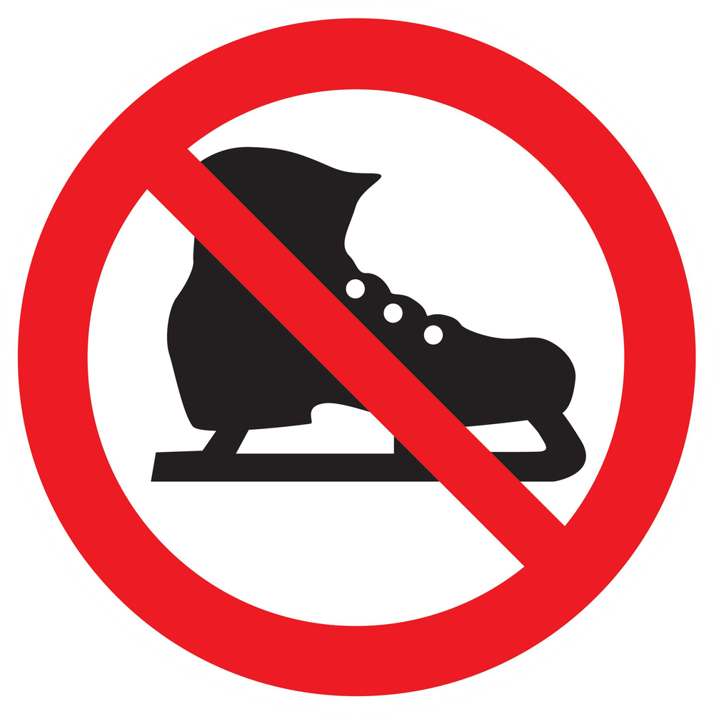 Panneau adhésif PATINS INTERDITS Ø420MM TALIAPLAST - 723343