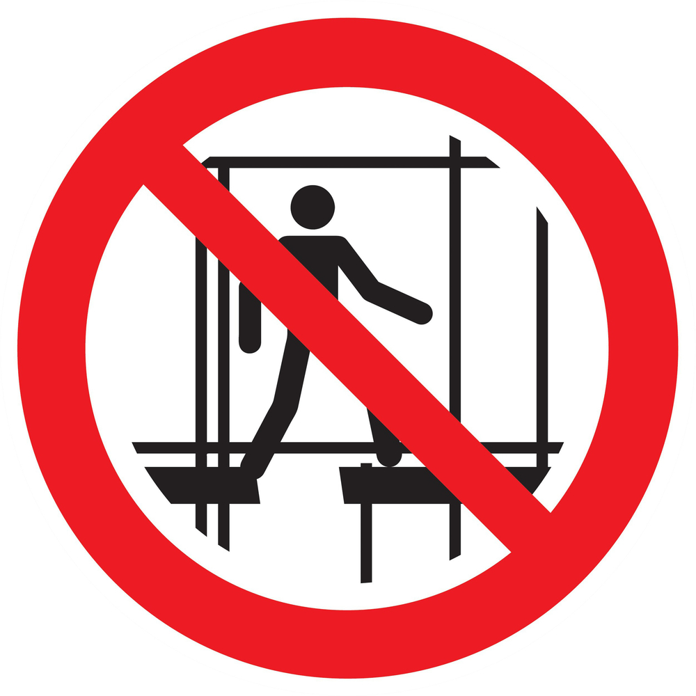 Panneau adhésif NE PAS UTILISER UN ECHAFAUDAGE INCOMPLET Ø420MM TALIAPLAST - 723352