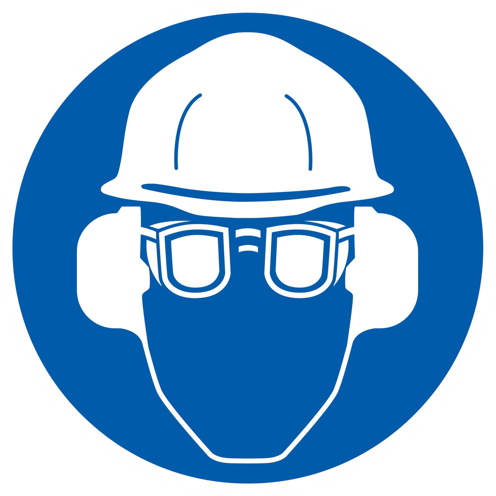 Panneau adhésif PROTECTION OBLIGATOIRE TETE/VUE/OUIE Ø420MM TALIAPLAST - 723502