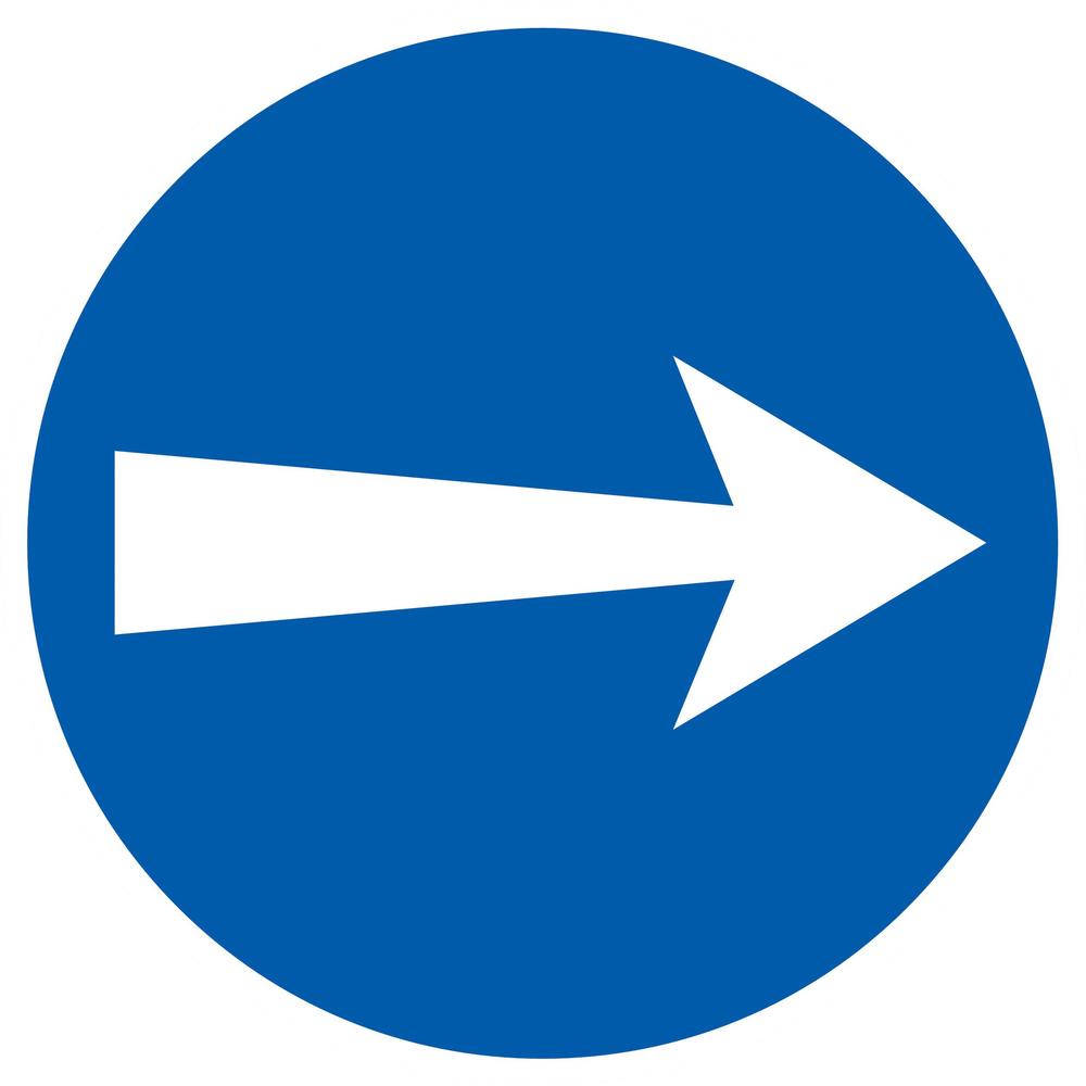 Panneau adhésif SENS OBLIGATOIRE (VERS LA DROITE) Ø420MM TALIAPLAST - 723526