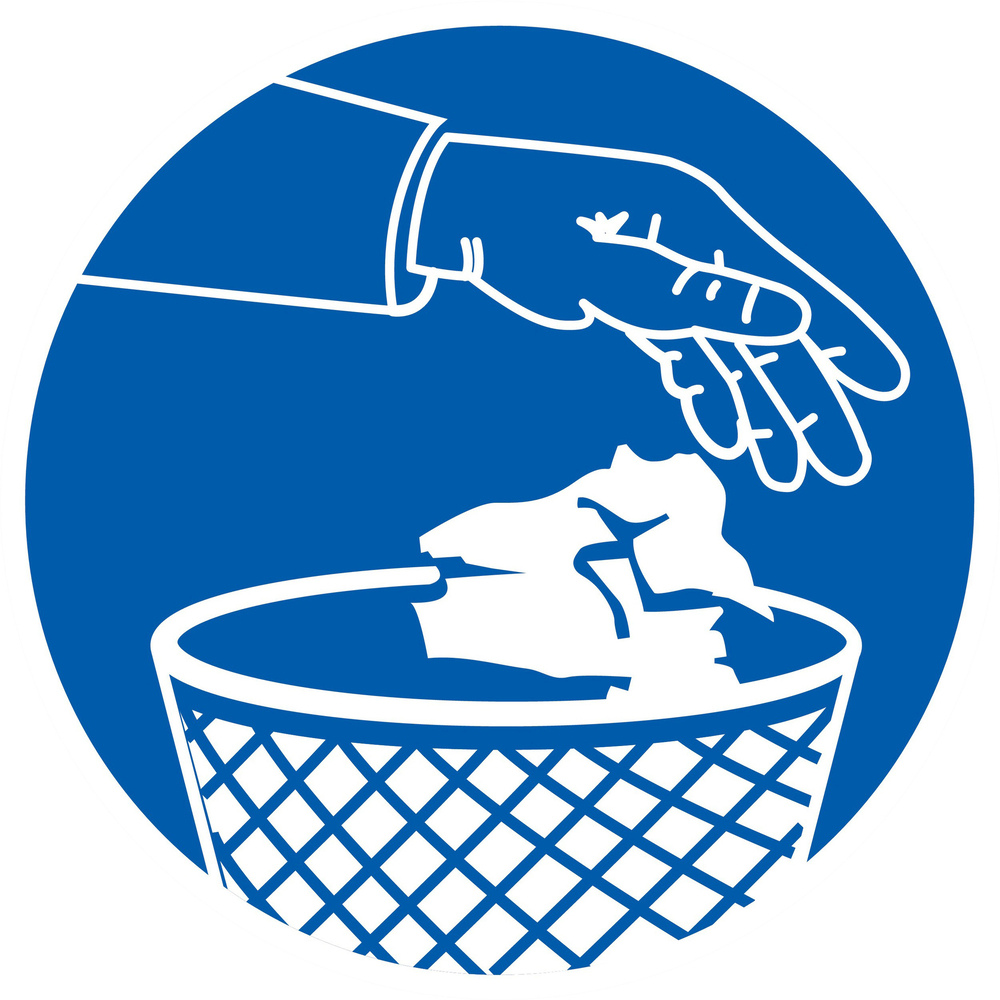 Panneau adhésif UTILISEZ LES POUBELLES Ø420MM TALIAPLAST - 723543