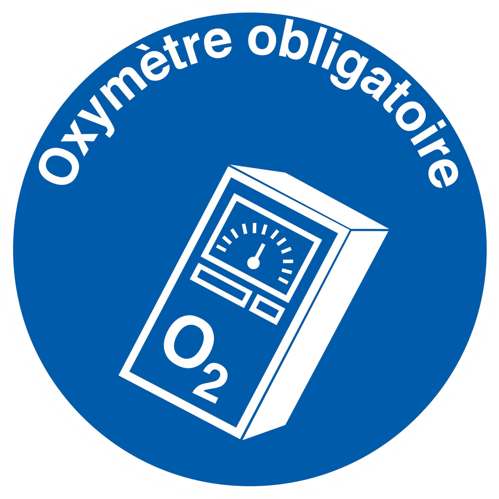 Panneau adhésif OXYMETRE OBLIGATOIRE Ø420MM TALIAPLAST - 723572