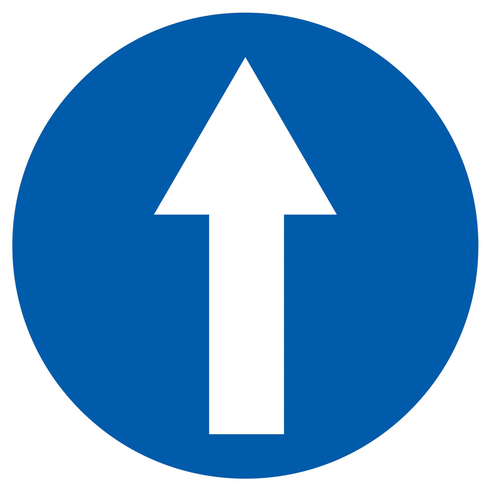 Panneau adhésif SENS OBLIGATOIRE (TOUT DROIT) Ø420MM TALIAPLAST - 723578