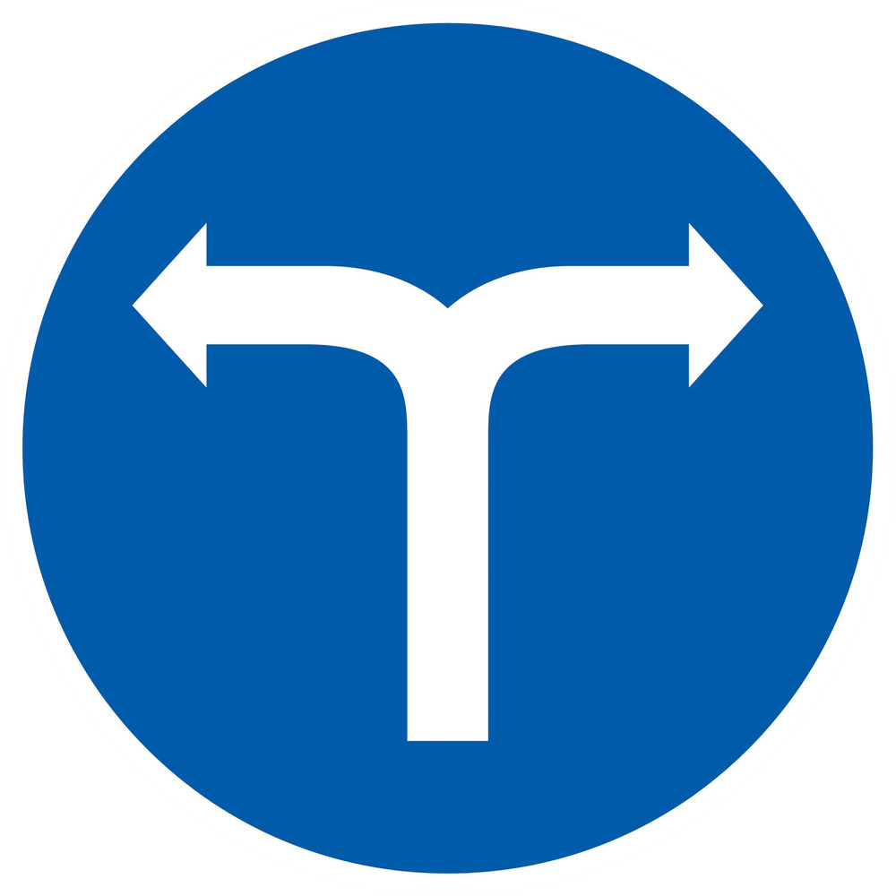 Panneau adhésif VIRAGE A DROITE OU A GAUCHE Ø420MM TALIAPLAST - 723581