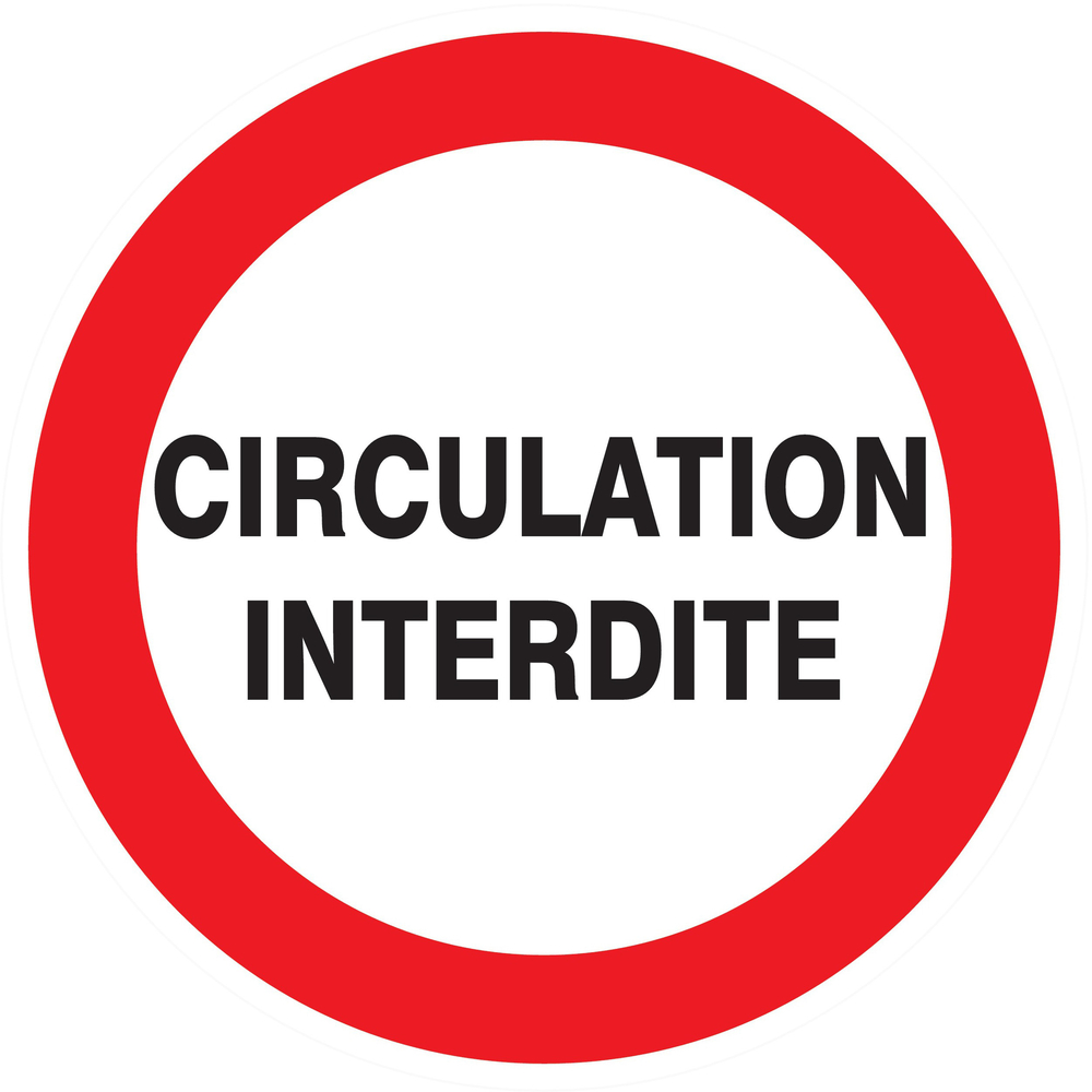 Panneau adhésif CIRCULATION INTERDITE Ø80MM TALIAPLAST - 724206