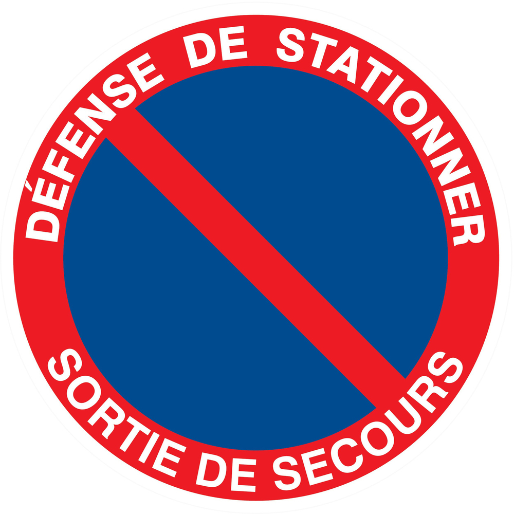Panneau adhésif DEFENSE DE STATIONNER SORTIE DE SECOURS Ø80MM TALIAPLAST - 724212