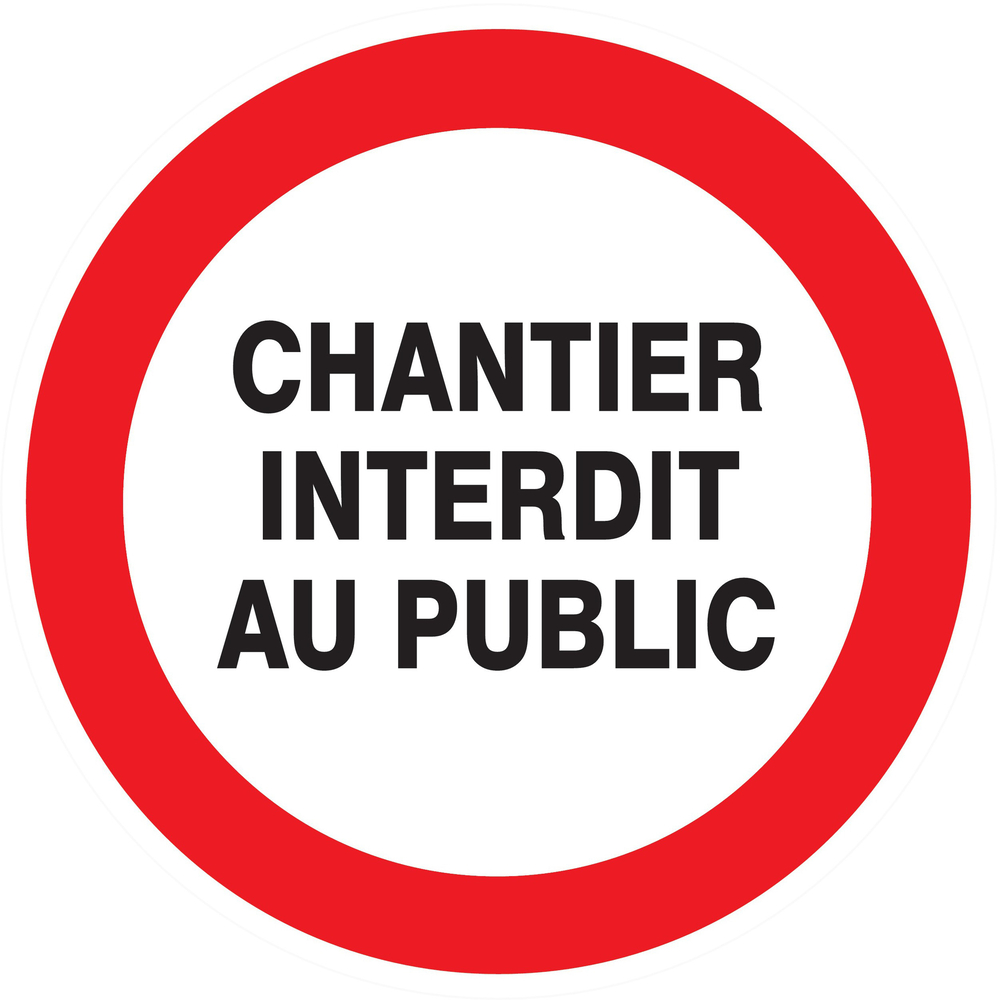 Panneau adhésif CHANTIER INTERDIT AU PUBLIC Ø80MM TALIAPLAST - 724216