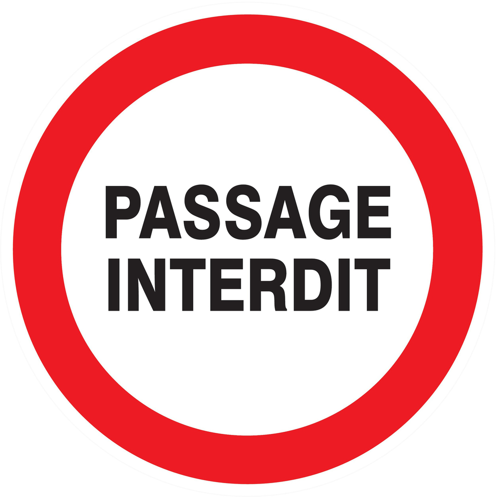 Panneau adhésif PASSAGE INTERDIT Ø80MM TALIAPLAST - 724221