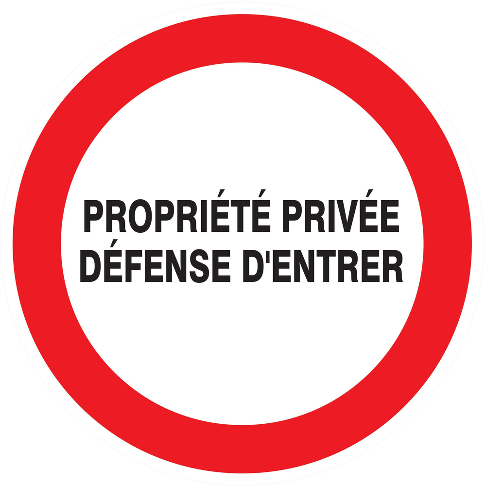 Panneau adhésif PROPRIETE PRIVEE DEFENSE D'ENTRER Ø80MM TALIAPLAST - 724223