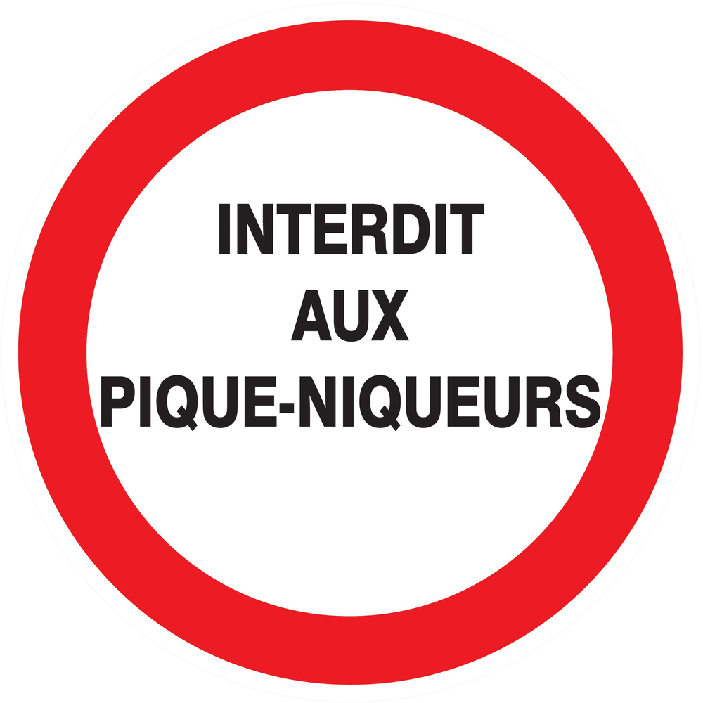 Adhesif Interdit aux pique-niqueurs d.80mm TALIAPLAST - 724230