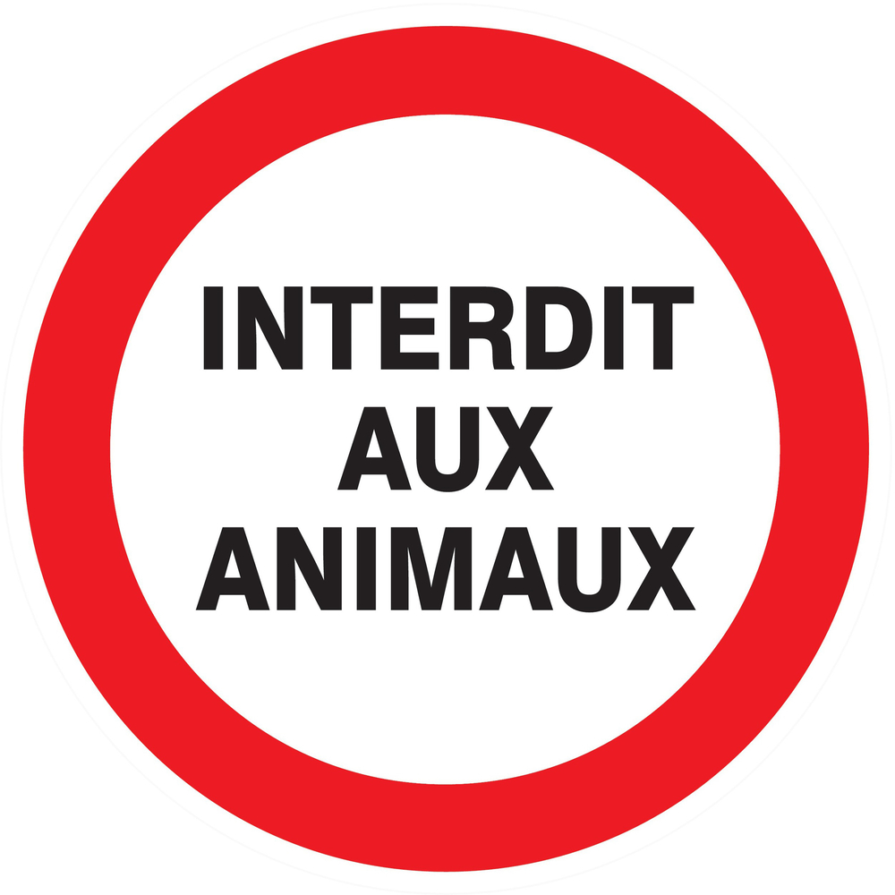 Panneau adhésif INTERDIT AUX ANIMAUX Ø80MM TALIAPLAST - 724231