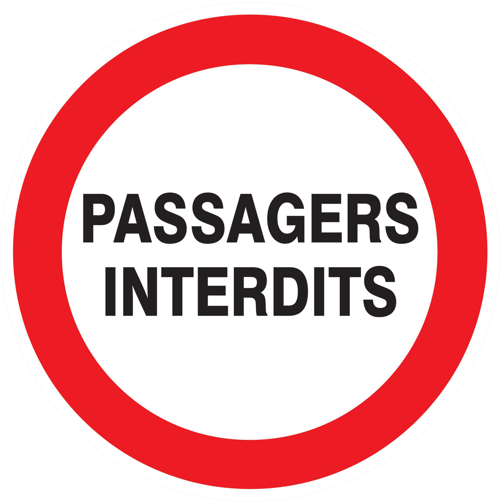 Panneau adhésif PASSAGERS INTERDITS Ø80MM TALIAPLAST - 724234