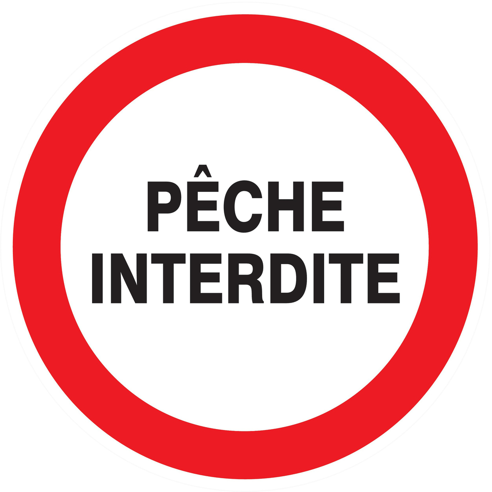 Panneau adhésif PECHE INTERDITE Ø80MM TALIAPLAST - 724236