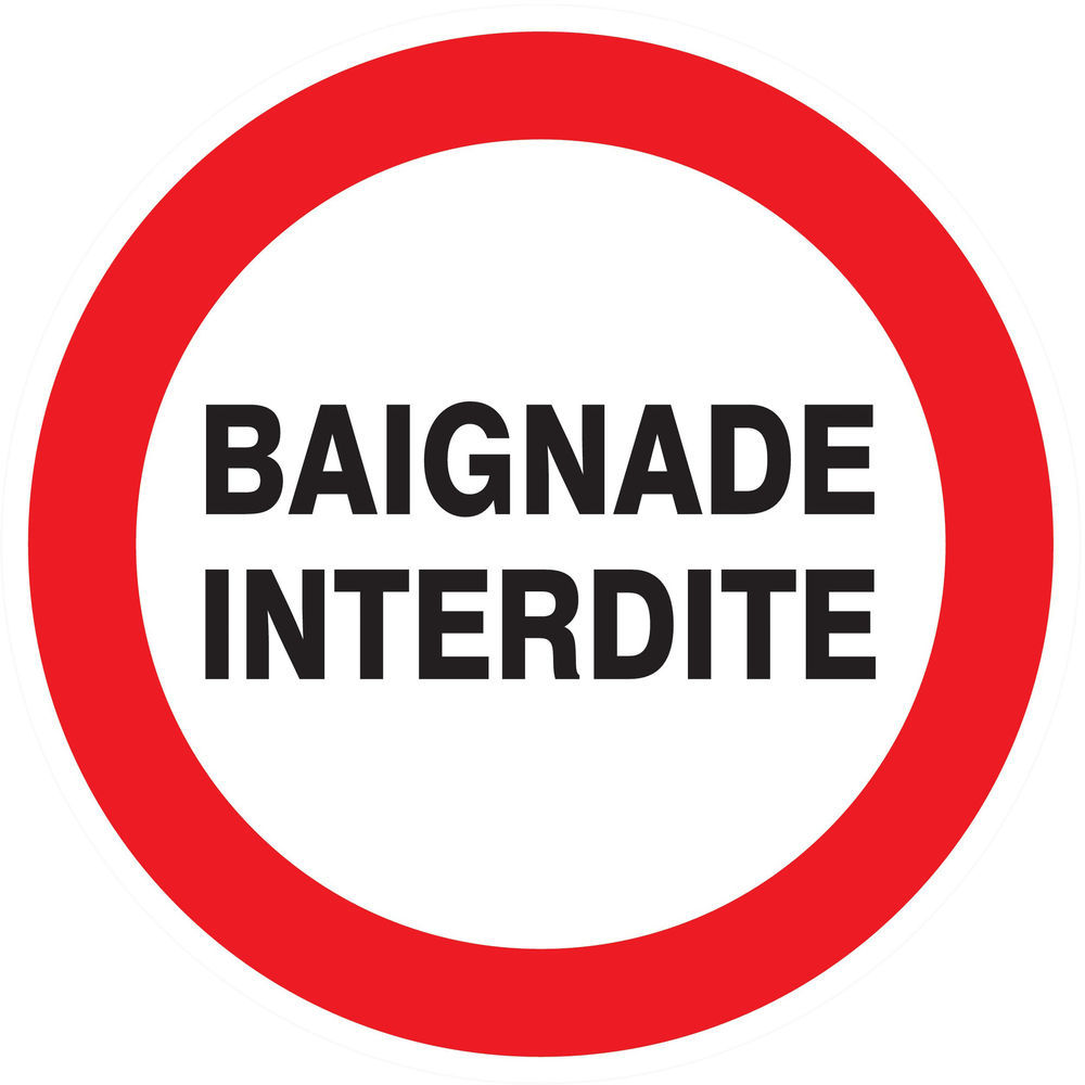 Panneau adhésif BAIGNADE INTERDITE Ø80MM TALIAPLAST - 724240
