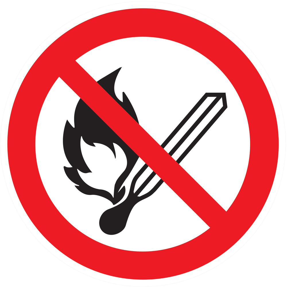 Panneau adhésif FLAMMES NUES INTERDITES Ø80MM TALIAPLAST - 724246