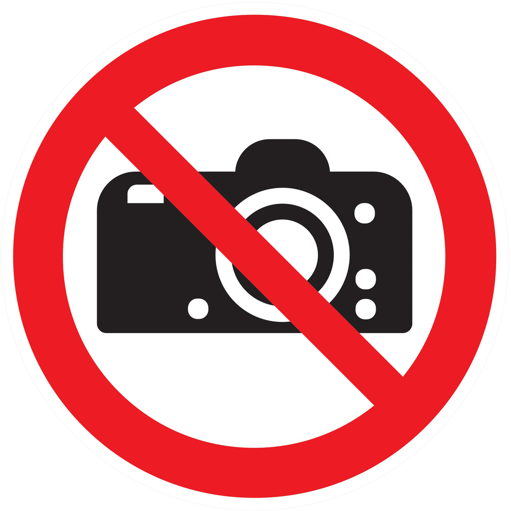 Panneau adhésif INTERDICTION DE PHOTOGRAPHIER Ø80MM TALIAPLAST - 724252